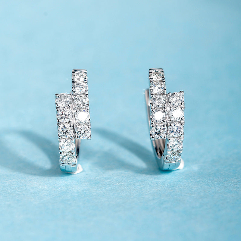 Small Diamond Ear Clip Female Light Luxury Minority Commuting Fashion Earrings Christmas Gift Wedding Jewelry - FASHIONKULTUR