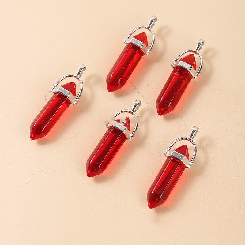 Multicolor Glass Hexagonal Column Pendant - FASHIONKULTUR