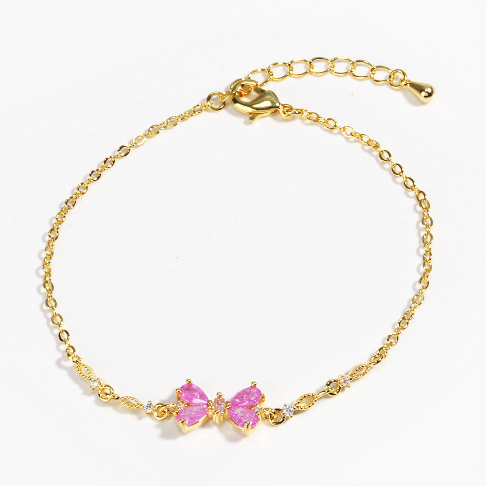 Sweet Bow Heart Rhinestone Bracelet Y2K Ins Fashion Chain Bracelet Valentine's Day - FASHIONKULTUR