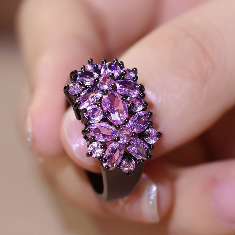 Geometric Design Flower Ring For Women - FASHIONKULTUR