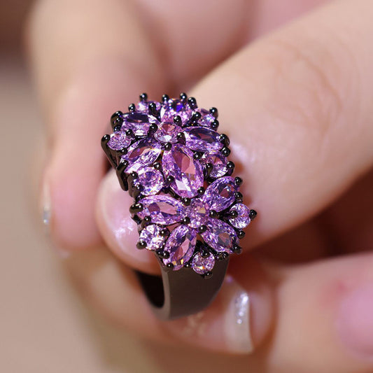 Geometric Design Flower Ring For Women - FASHIONKULTUR