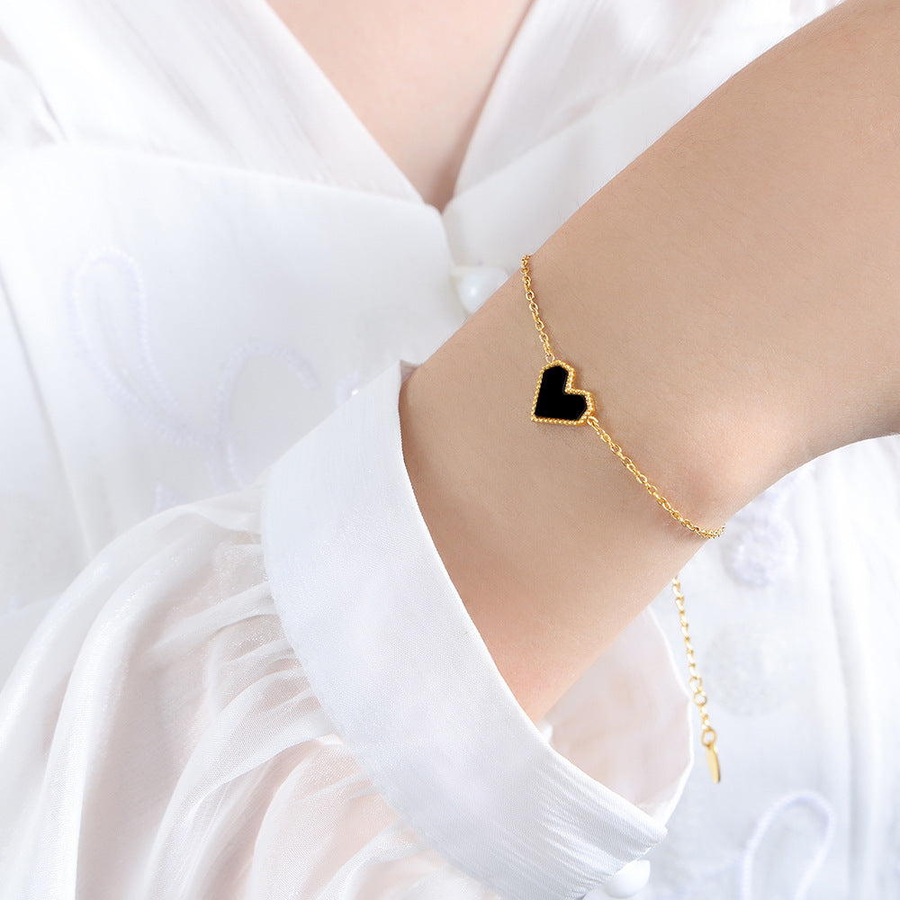 Peach Heart Acrylic Titanium Steel 18K Gold Plated Women's Jewelry Set - FASHIONKULTUR