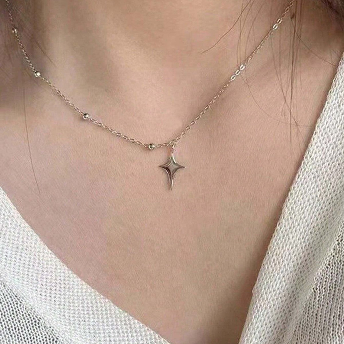 Splicing Asymmetry Niche Design Simple Necklace - FASHIONKULTUR
