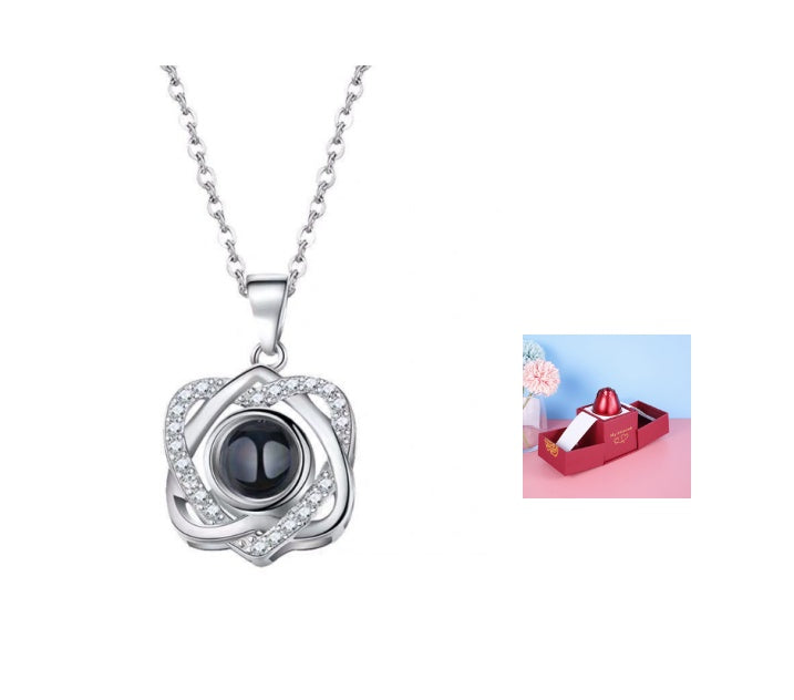 Hot Valentine's Day Gifts Metal Rose Jewelry Gift Box Necklace For Wedding Girlfriend Necklace Gifts - FASHIONKULTUR