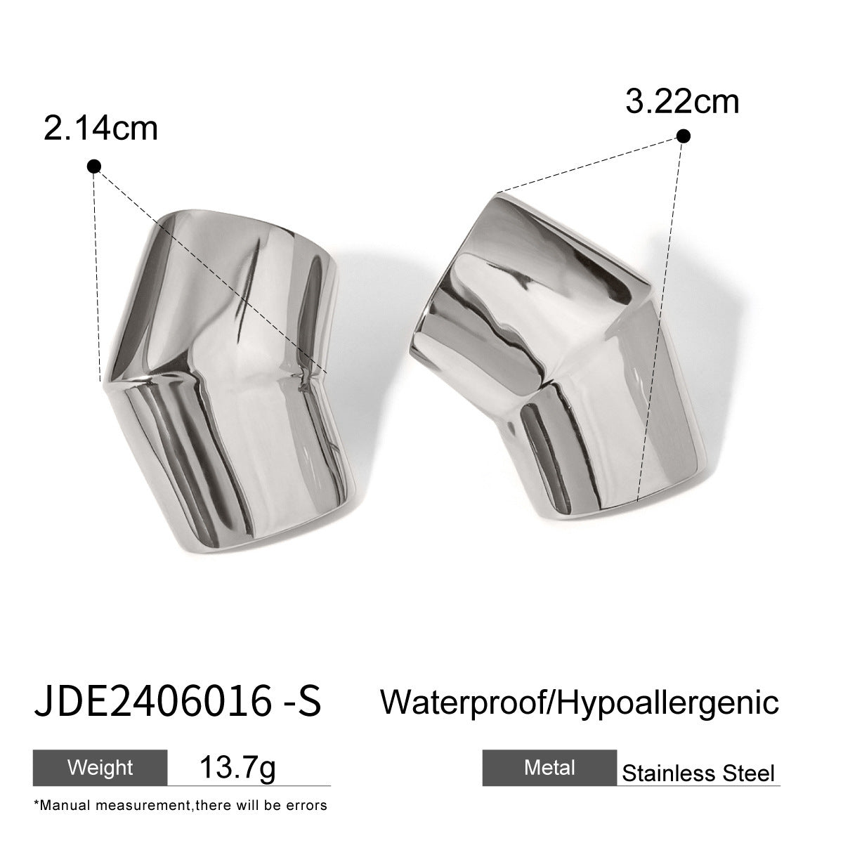 18K Gold Stainless Steel Geometric Ear Studs Niche - FASHIONKULTUR