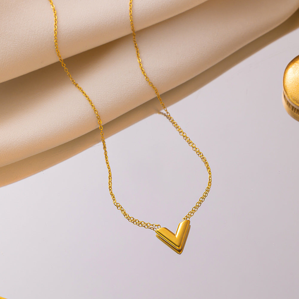 Titanium Steel No Fading Simple Gold Necklace - FASHIONKULTUR