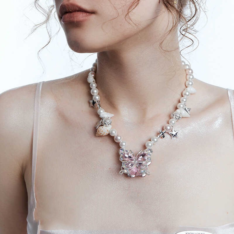 Teenage Butterfly Star Charm Niche Design Necklace - FASHIONKULTUR