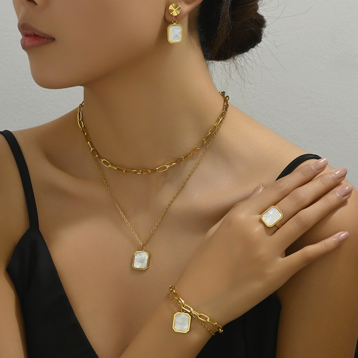 Bracelet Necklace Earrings Jewelry With Shells - FASHIONKULTUR