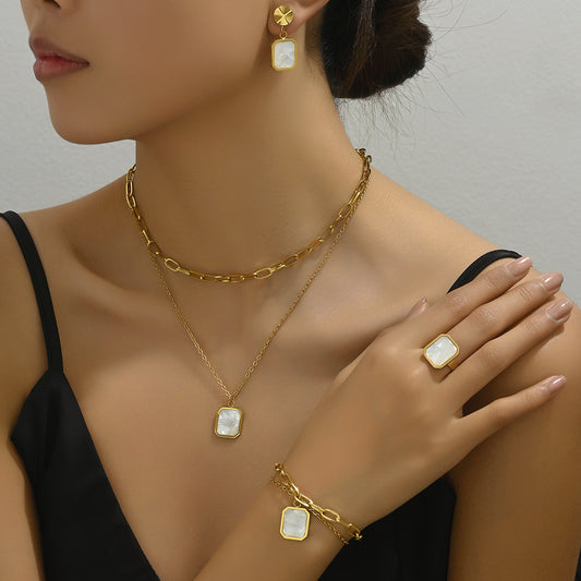 Bracelet Necklace Earrings Jewelry With Shells - FASHIONKULTUR