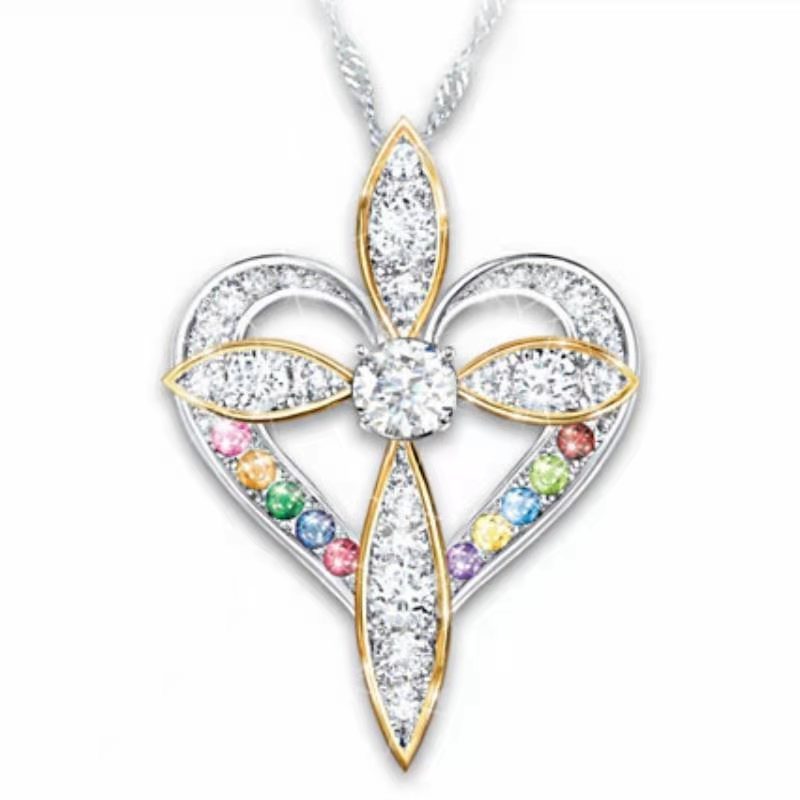 Fashion Love Heart Shaped Cross Pendant - FASHIONKULTUR