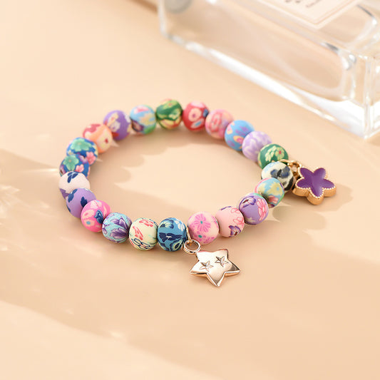 Suebito Bracelet Painted Flowers Suebito Bead Bracelet - FASHIONKULTUR