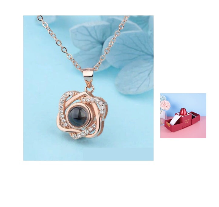 Hot Valentine's Day Gifts Metal Rose Jewelry Gift Box Necklace For Wedding Girlfriend Necklace Gifts - FASHIONKULTUR