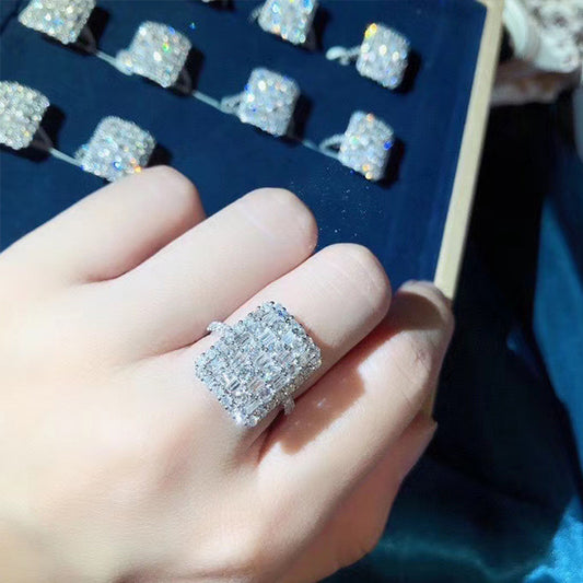 Ring Luxury Exaggerated Ladies Zircon 2-Piece Set - FASHIONKULTUR