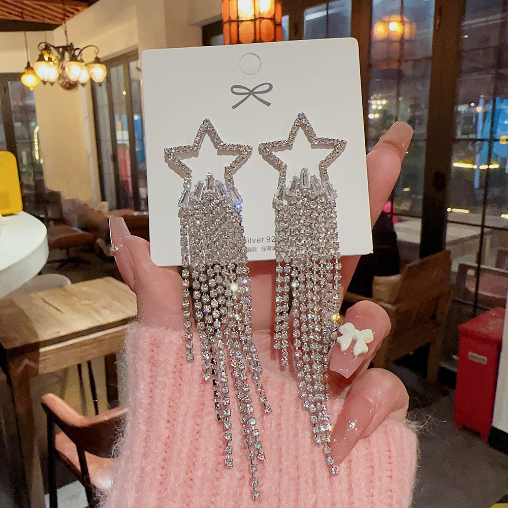 Sterling Silver Needle Light Luxury Pearl Earrings Graceful Personality - FASHIONKULTUR