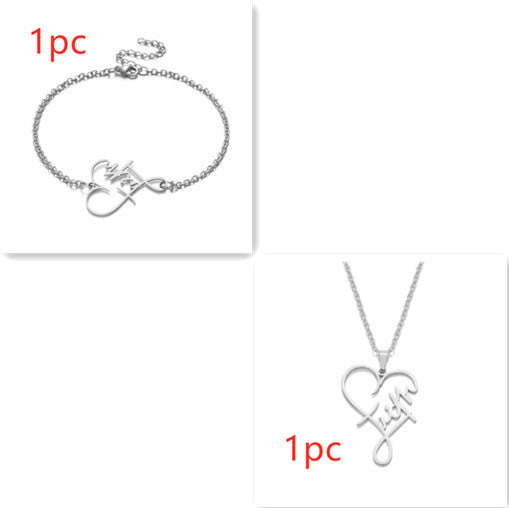 European And American Necklace Heart Of Faith Pendant - FASHIONKULTUR