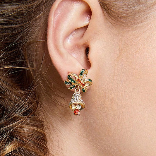 Jingle Jingle Exquisite Full Diamond Christmas Color Earrings - FASHIONKULTUR