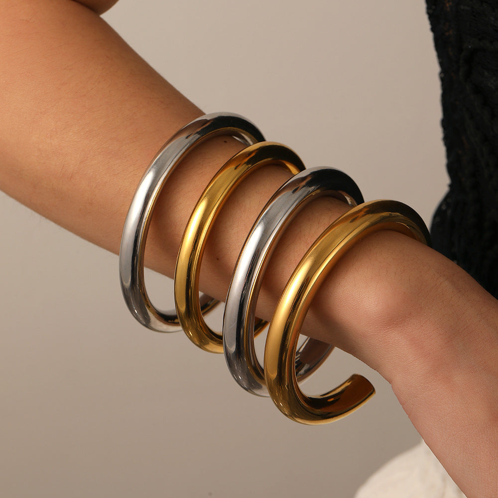 Simple Glossy Titanium Steel Bracelet For Women Does Not Fade - FASHIONKULTUR