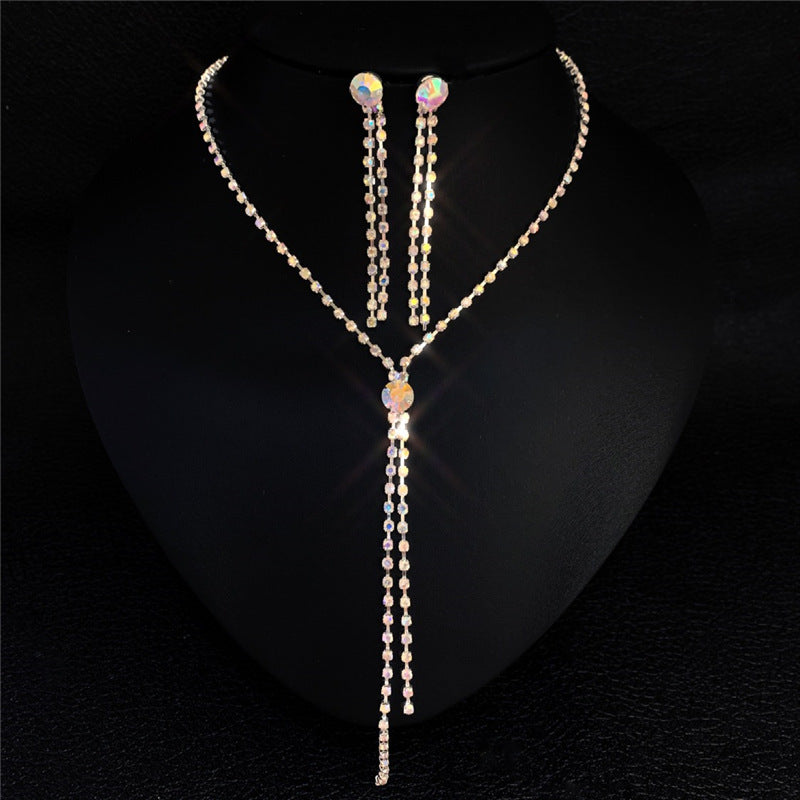 Bridal Ornament Set Wholesale Handmade Fashion Tassel Claw Chain Necklace Earrings Photography Jewelry Set - FASHIONKULTUR