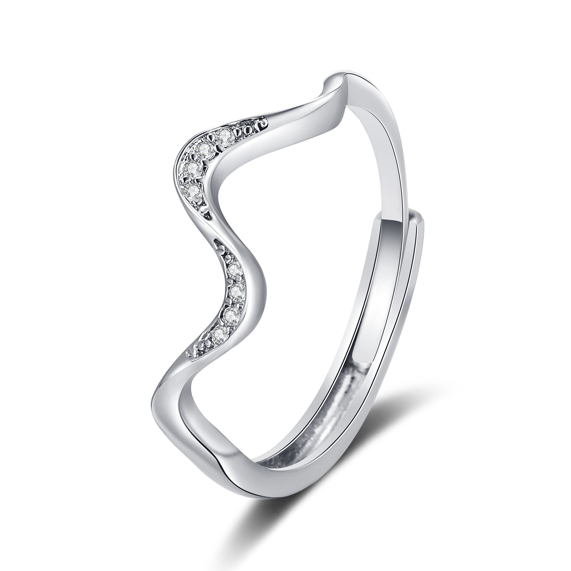 Women's Fashion S925 Silver Simple Wave Ring - FASHIONKULTUR