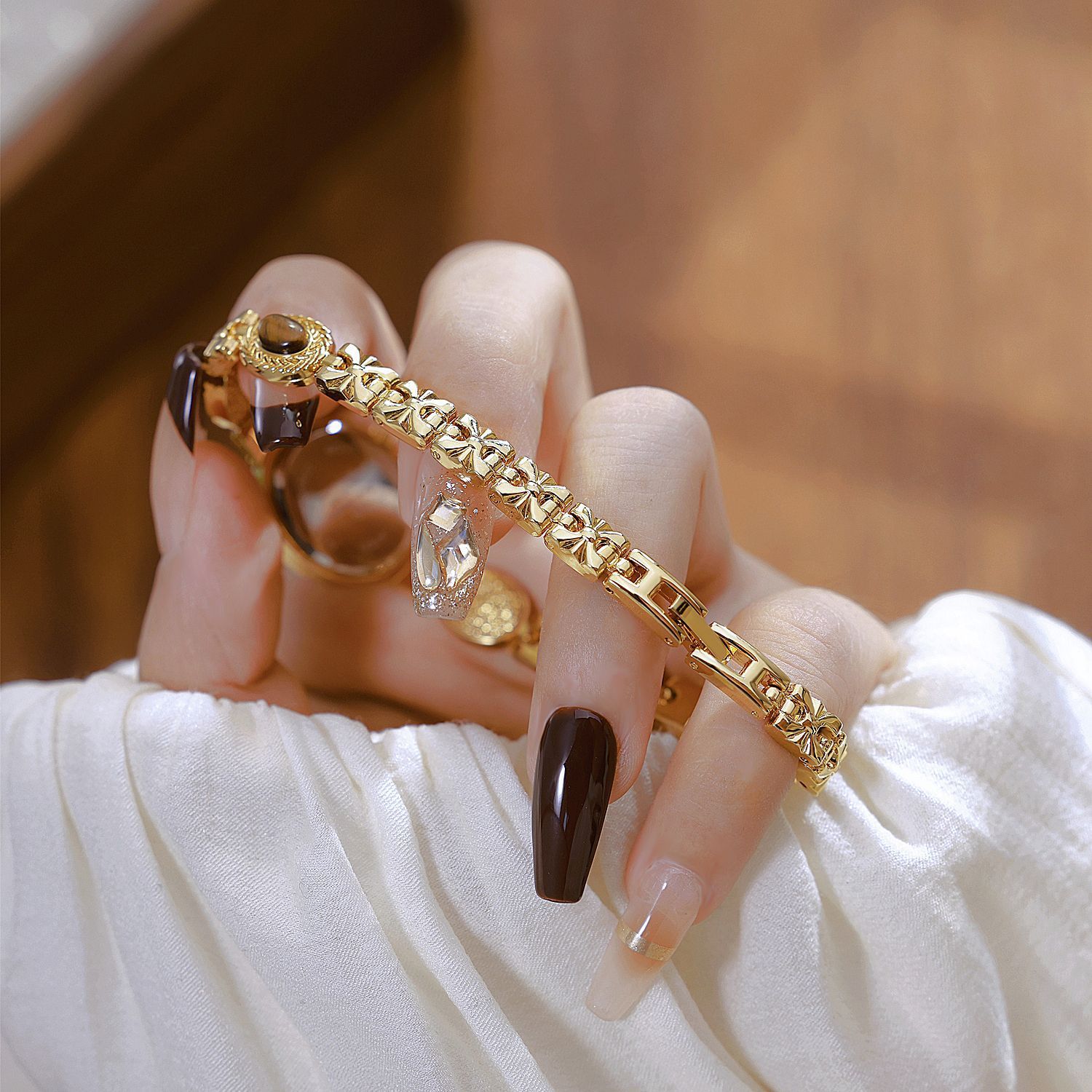 Natural Tigereye Maillard Advanced Chain Watch - FASHIONKULTUR
