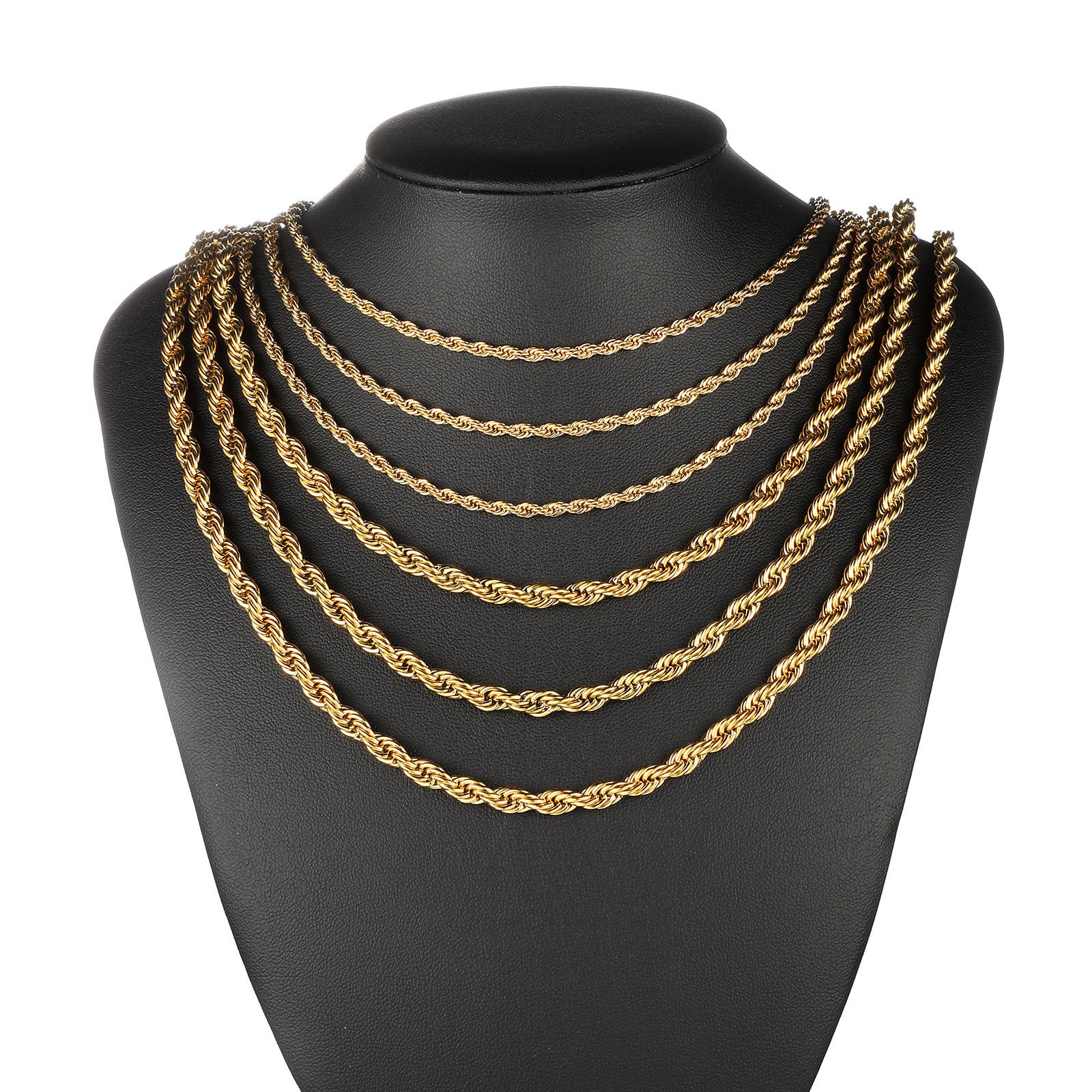Stainless Steel Hemp Flowers Chain Vacuum Plating Gold Hip-hop Ornament Necklace - FASHIONKULTUR
