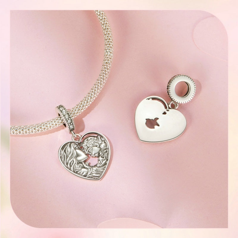 Mother And Daughter Love Sterling Silver Beads Ornament - FASHIONKULTUR