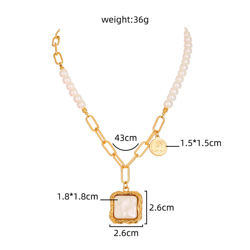 Faux Baroque Pearl Necklace - FASHIONKULTUR