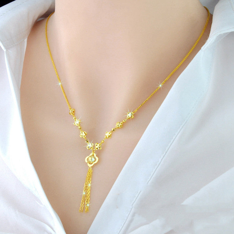 925 Sterling Silver 18K Color Gold Necklace - FASHIONKULTUR