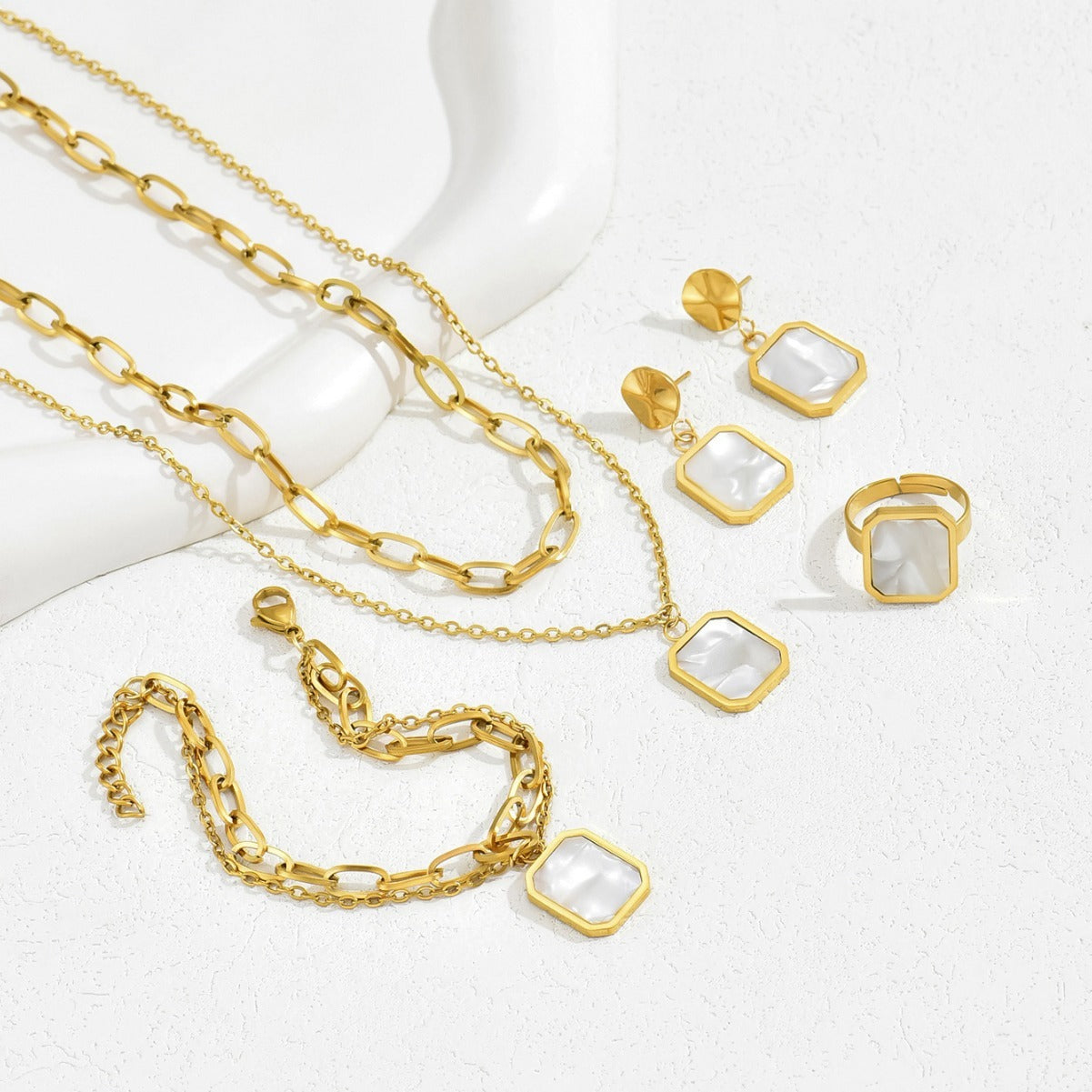 Bracelet Necklace Earrings Jewelry With Shells - FASHIONKULTUR