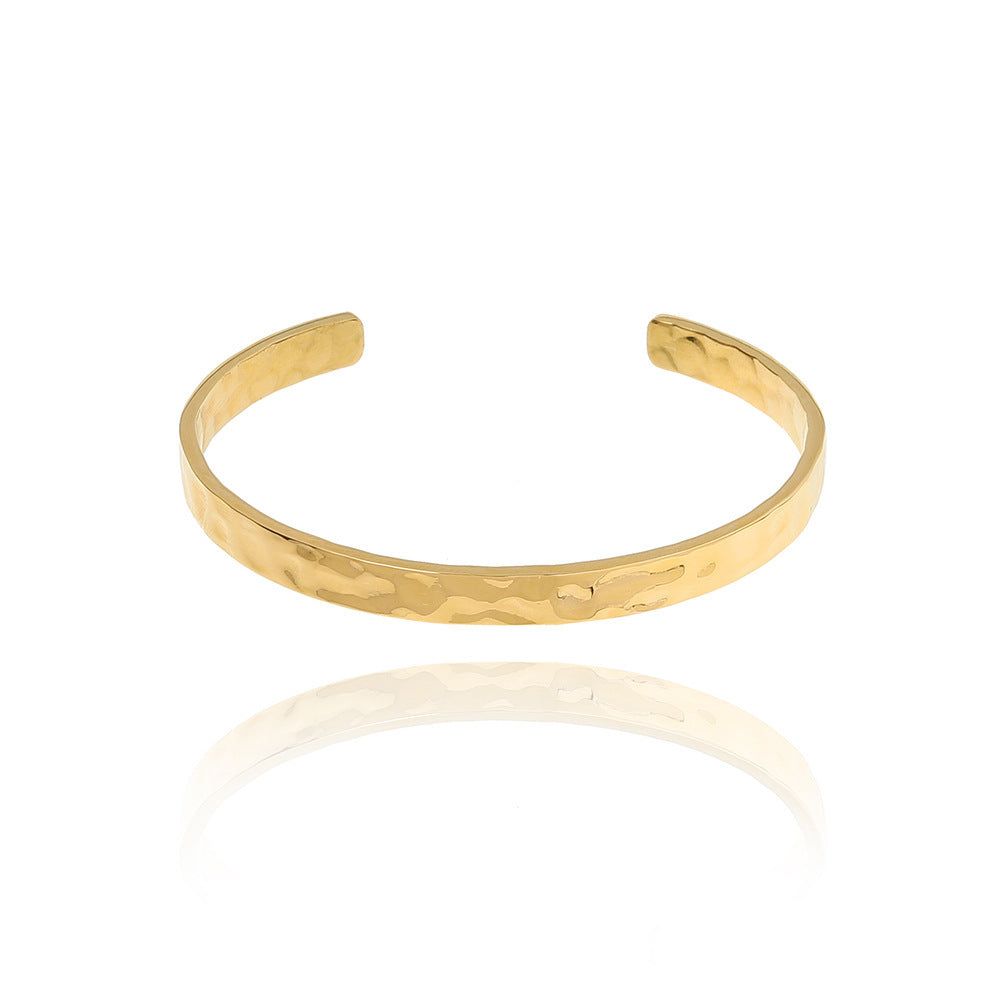 Jewelry Moon Surface Tin Foil Irregular Hammer Bracelet - FASHIONKULTUR
