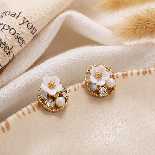 Personalized Pearl Zircon Literary Retro Earrings - FASHIONKULTUR