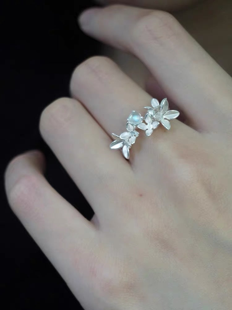 Moonlight Stone Pure Silver Ring - FASHIONKULTUR