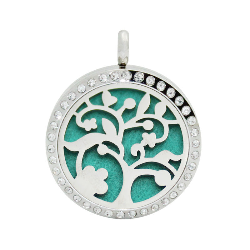 Stainless Steel Hollow Pendant Life Tree Perfume Pendant - FASHIONKULTUR
