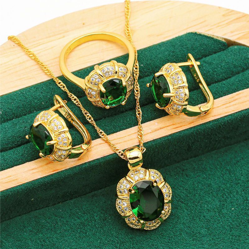 Women's Fashion Simple Full Rhinestone Zircon Jewelry Set - FASHIONKULTUR