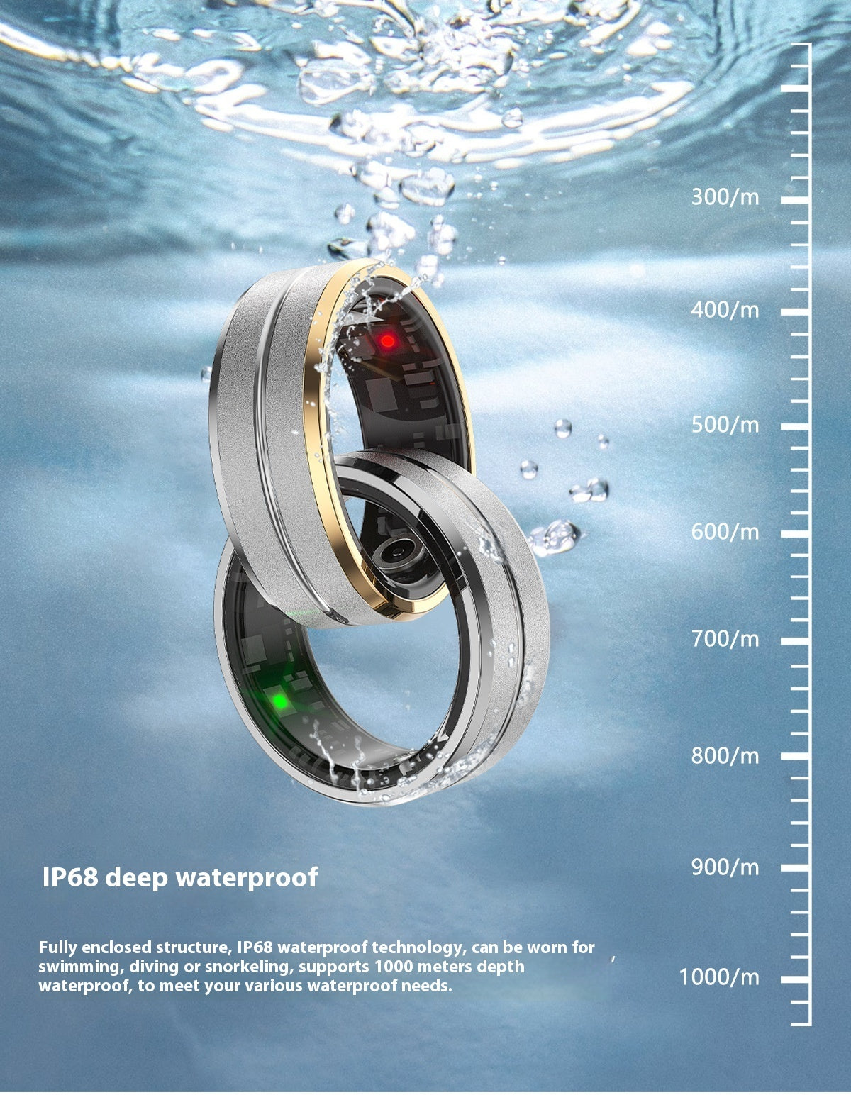 2024 Smart Ring For Men Women Heart Rate Blood Oxygen Monitoring Multi Sports Modes IP68 Waterproof Smart Rings For Android IOS - FASHIONKULTUR