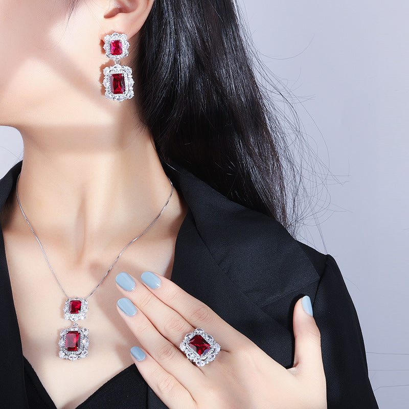 S925 Silver Needle Simulation Jewelry Accessories Set - FASHIONKULTUR