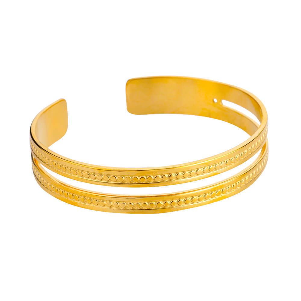 Simple Stainless Steel Opening Bracelet Female Ins Temperament Beating Pattern Irregular - FASHIONKULTUR