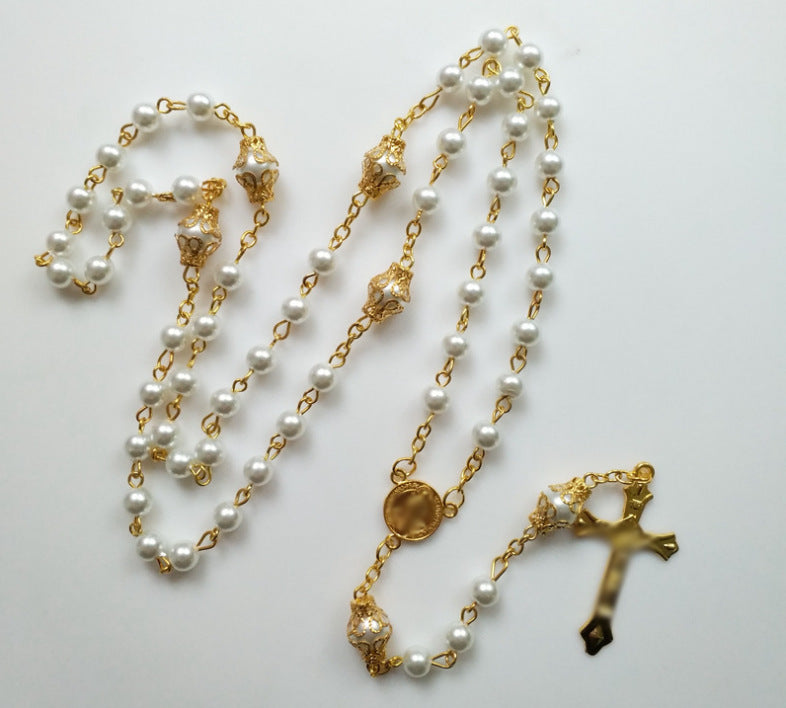 Retro Receptacle Micro Glass Bead Handmade Beaded Necklace Fashionable All-match Sweater Chain - FASHIONKULTUR