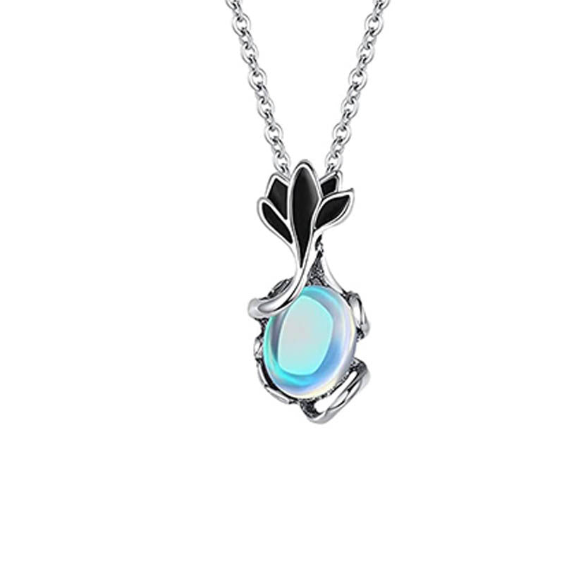 Natural Stone Amethyst Necklace Hexagon Prism Bullet Pendant Moonstone Wire Winding Pendant - FASHIONKULTUR