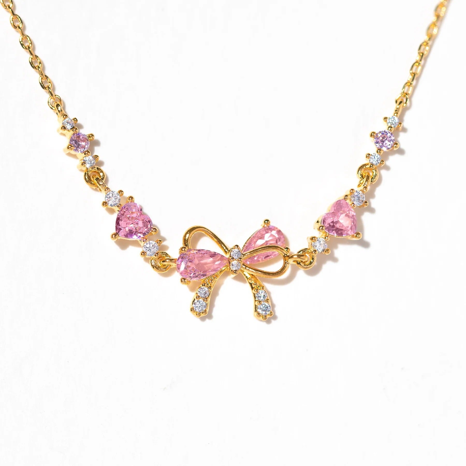 Sweet Bow Heart Rhinestone Bracelet Y2K Ins Fashion Chain Bracelet Valentine's Day - FASHIONKULTUR