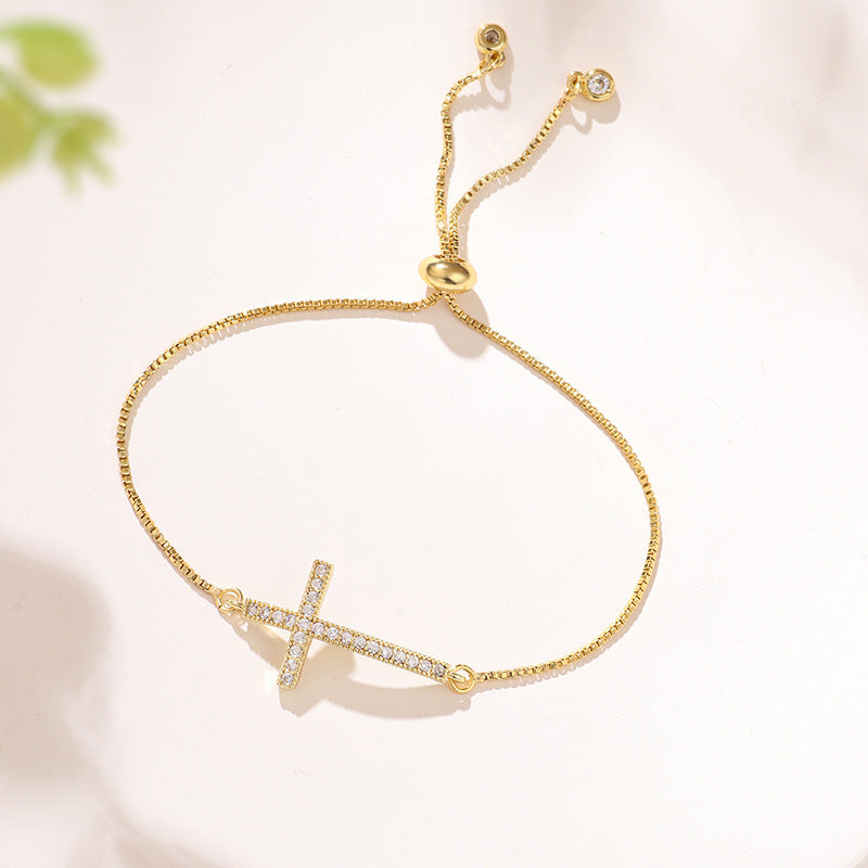 Women's Fashion Zircon Cross All-match Bracelet - FASHIONKULTUR