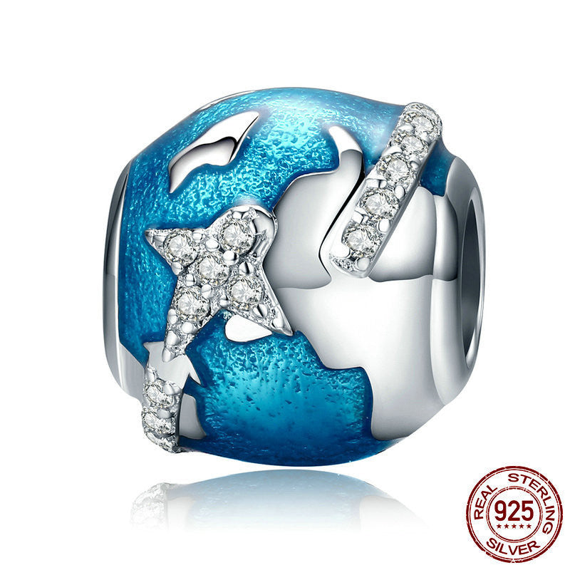 Women's Sterling Silver Around The World Loose Beads Pendant - FASHIONKULTUR