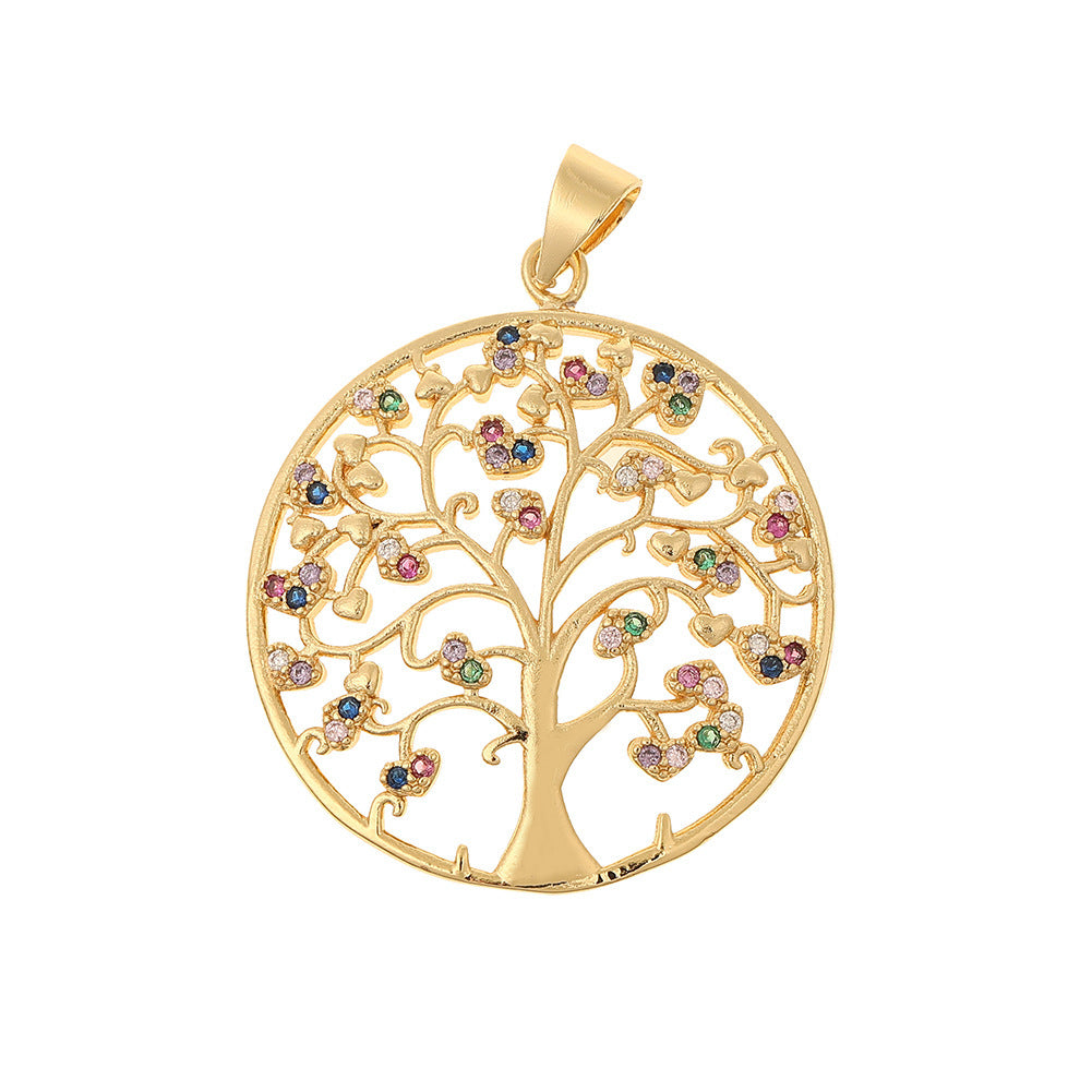 Colorful Zircon Light Luxury Tree Of Life Pendant - FASHIONKULTUR