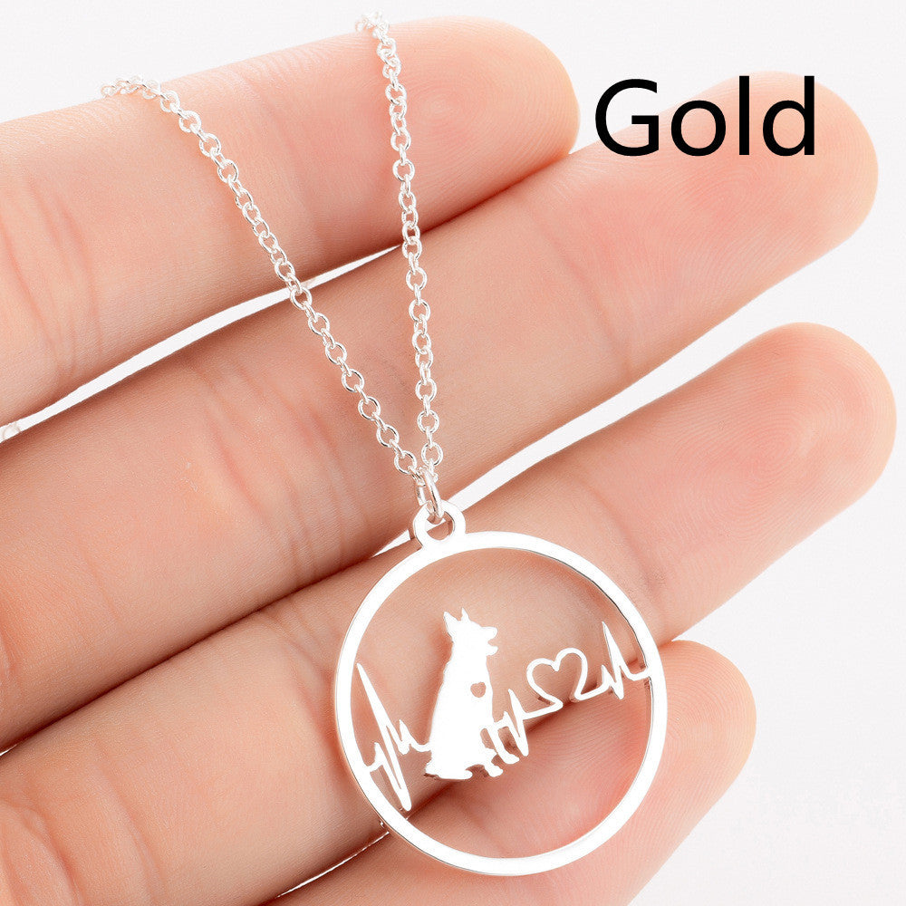 Pet Dog Footprints Paw Necklace Necklaces - FASHIONKULTUR