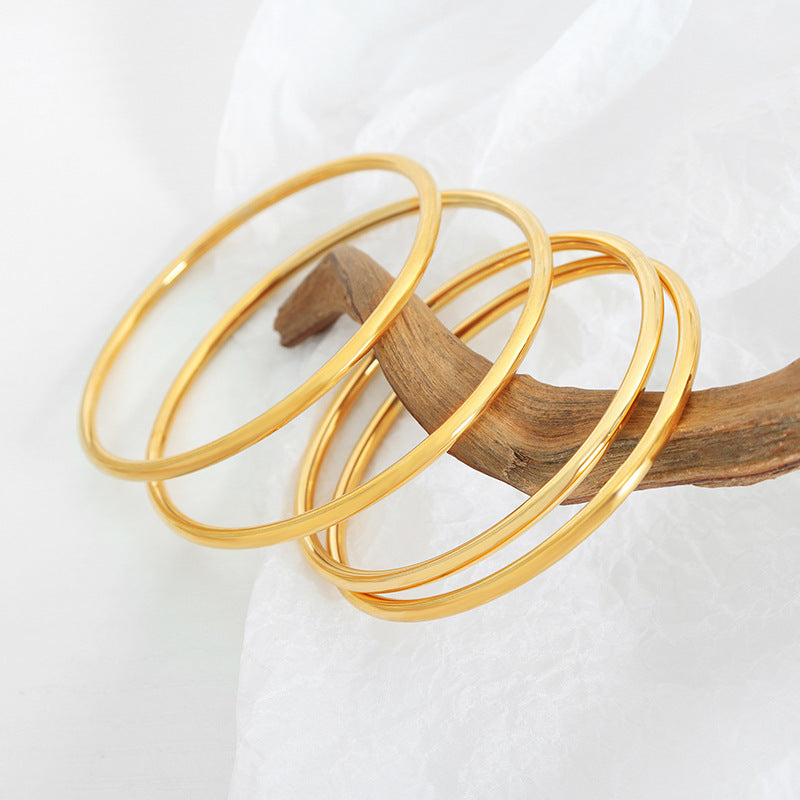 Women's French Colorless Retro Plain Ring Bracelet - FASHIONKULTUR