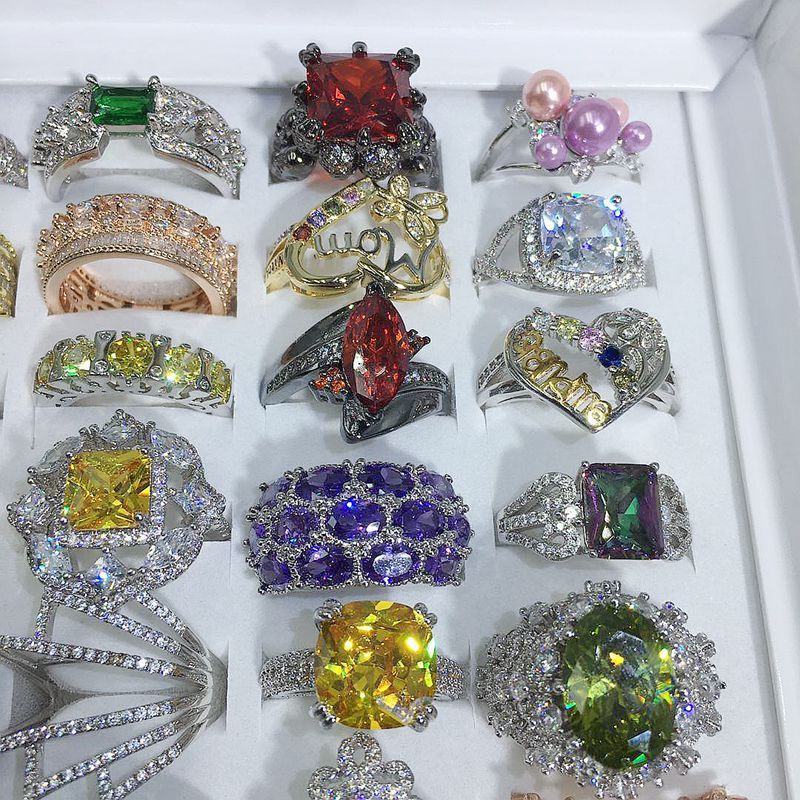 European And American Jewelry Exaggerated Fashion Micro-set Gem Ring - FASHIONKULTUR
