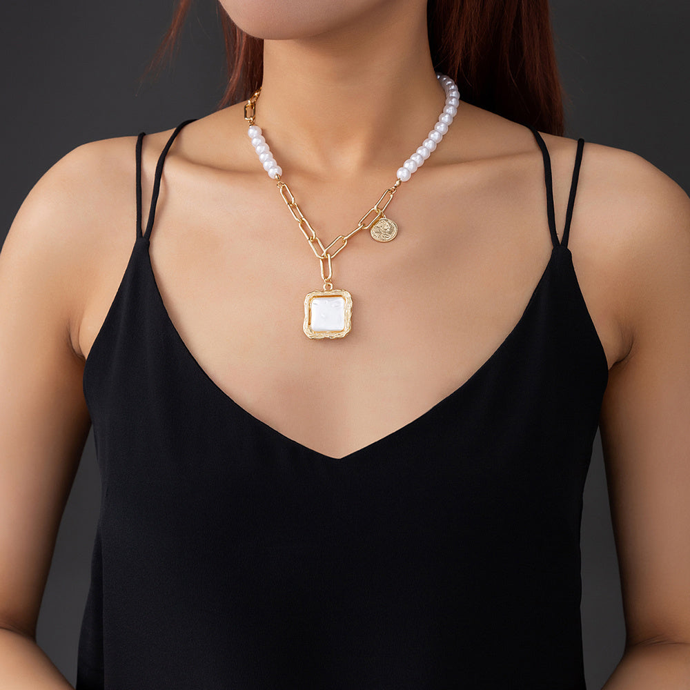 Faux Baroque Pearl Necklace - FASHIONKULTUR