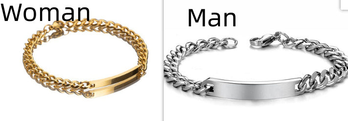 Titanium Steel Curved Plate Rose Gold Plated Men's And Women's Bracelet Bracelet - FASHIONKULTUR