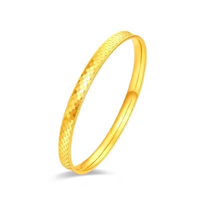 Dragon Scale Texture Bracelet Female Concave-convex Bright Surface Printed Scale Solid Bracelet - FASHIONKULTUR