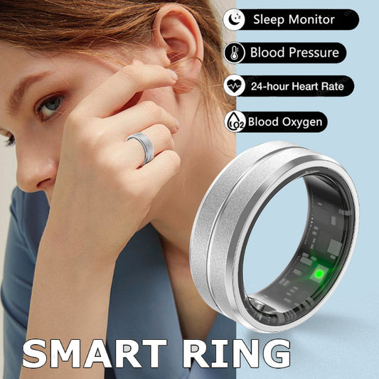 2024 Smart Ring For Men Women Heart Rate Blood Oxygen Monitoring Multi Sports Modes IP68 Waterproof Smart Rings For Android IOS - FASHIONKULTUR